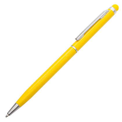 Długopis aluminiowy Touch Tip, Żółty, 20 szt