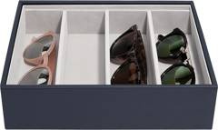 Pudełko na okulary Stackers Classic Pebble granatowe 4 komorowe