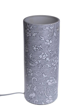 Lampa ceramiczna czarno-biała