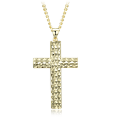 MINET Pozłacany naszyjnik srebrny krzyżyk Ag 925/1000 11,90g