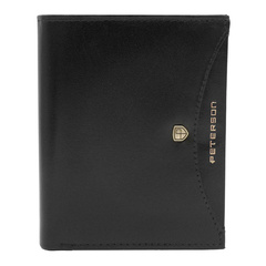 Skórzany męski portfel Peterson PTN 303.01 czarny