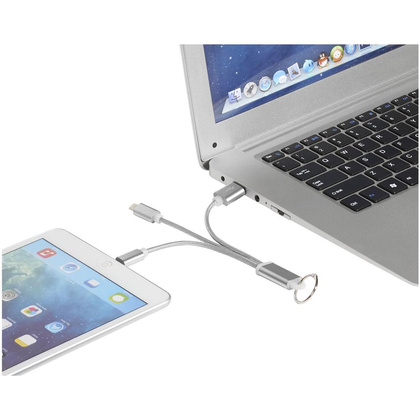 Kabel do ładowania 3w1 Metal z kółkiem na klucze