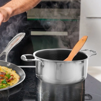 Garnek stalowy z powłoką nieprzywierającą premium COOKCELL ORION 24 cm 4,8 l