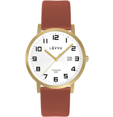 LAVVU Wyjątkowo lekki zegarek ​ TITANIUM LYNGDAL Gold