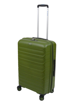 Walizka DIELLE 100 4k 66cm średnia zielona PP z poszerzeniem