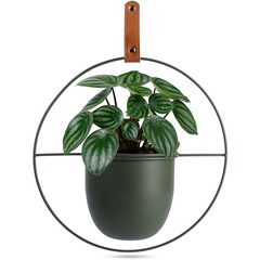 Osłonka na doniczkę wisząca metalowa zielona 30x30 cm