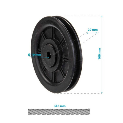ROLKA fi 100mm NA LINKĘ DO ATLASU fi 6mm