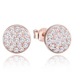 MINET Rose gold srebrne kolczyki z cyrkoniami