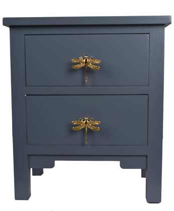 Szafka szara z 2 szufladami uchwyt z ważką