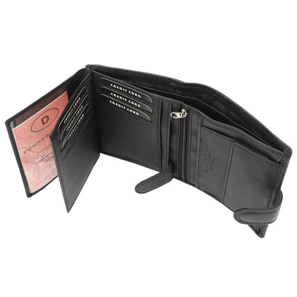 Portfel męski skórzany TCC 5601B-4 RFID Czarny