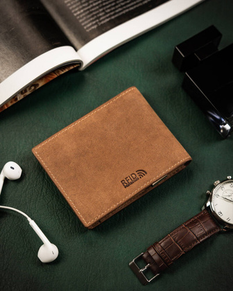 Skorzany portfel meski z klipsem na banknoty