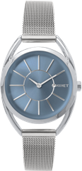 MINET Srebrny zegarek damski ICON BLUE MESH