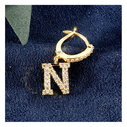 Kolczyki pozłacane literka N KST1683N