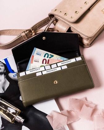 Duży portfel damski z kopertową klapą