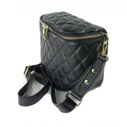 Pikowana listonoszka ,chlebak ,nerka Vera Pelle ,złote okucia szeroki pasek ,pojemna A5  VP591N2P