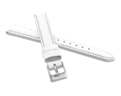 MINET Biały szyty pasek z luksusowej skóry Top Grain - 14