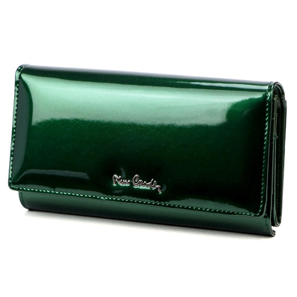 Portfel damski skórzany PIERRE CARDIN 07 SHINY 102  Turkusowy