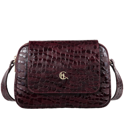 Damska torebka skórzana Canaletto z klapką i ozdobnym frędzlem TD705s337