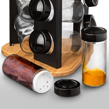 Pojemnik na przyprawy z dozownikiem szklany / solniczka przyprawnik