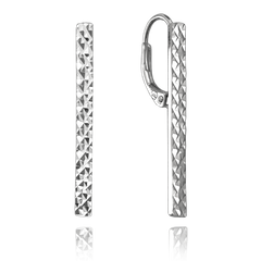 MINET Srebrne kolczyki szczotkowane PATYCZKI