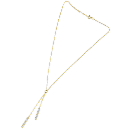 MINET Luksusowy złoty naszyjnik z białą cyrkonią Au 585/1000 4,30g