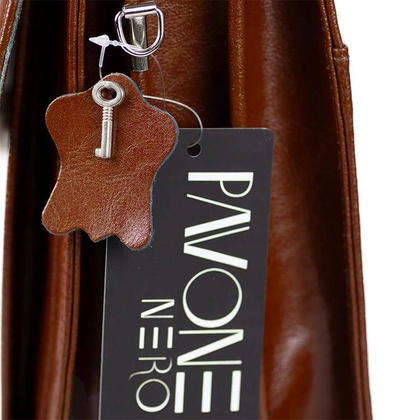 Skórzana teczka męska aktówka na laptopa brązowa - Pavone Nero Modena 2188 BR