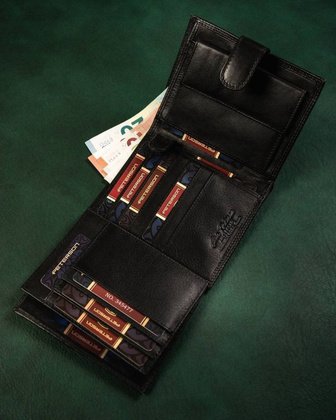 Duży, skórzany portfel męski z systemem rfid