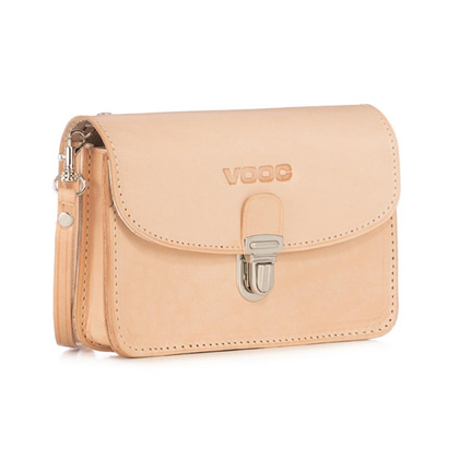 BIG SASZETKA SKÓRZANA DO PASKA KEMER VOOC Vintage P111 BEŻOWA