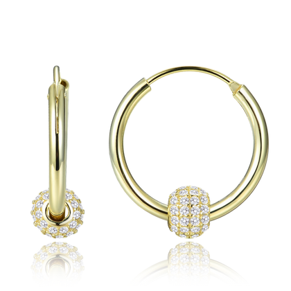 MINET Eleganckie pozłacane srebrne kolczyki z cyrkoniami