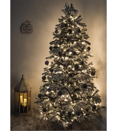 Choinka sztuczna PE02 150 cm biała  ośnieżona  z metalowym stojakiem