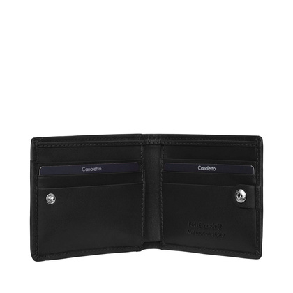 Mały czarny skórzany portfel Canaletto – elegancja, funkcjonalność i ochrona RFID PM1055s163 GR