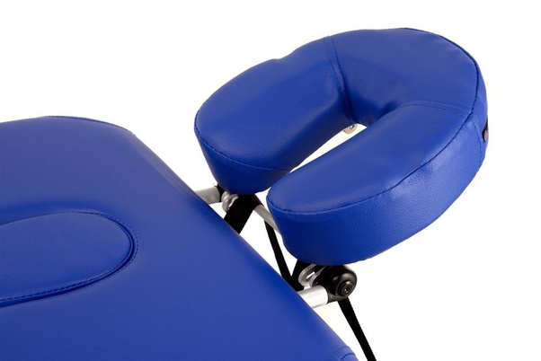 Stół, łóżko do masażu 2-segmentowe aluminiowe Niebieskie