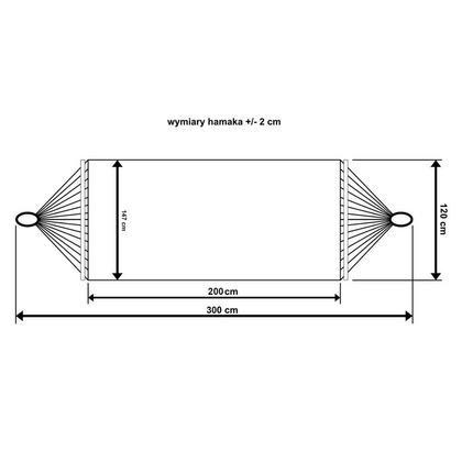 HAMAK OGRODOWY 2 OSOBOWY ETNO 200X150CM CZARNO-BIAŁY