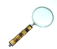 Lupa w oprawie mosiężnej, kościana rączka NC1099A