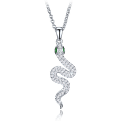 MINET Srebrny naszyjnik wąż z cyrkoniami