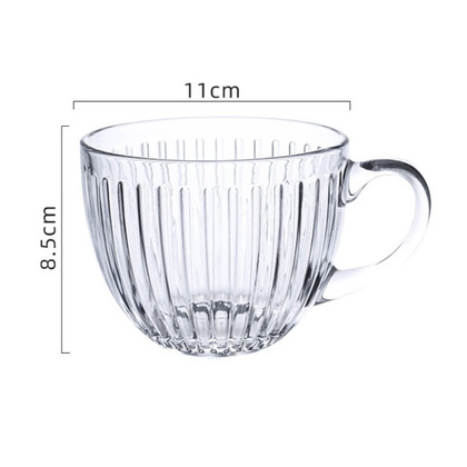 Filiżanka szklanka ryflowana duża 460 ml 1szt SZK152