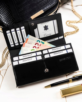 Duzy portfel damski ze skory naturalnej i ekologicznej