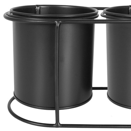 Kwietnik na 3 rośliny metalowy czarny potrójny stojak doniczka osłonka na stojaku loft