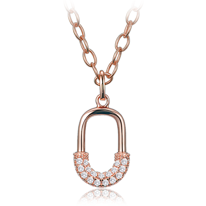 MINET Luksusowy naszyjnik ze srebra rosegold z cyrkonią
