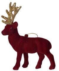 Renifer stojący welurowy burgundowy