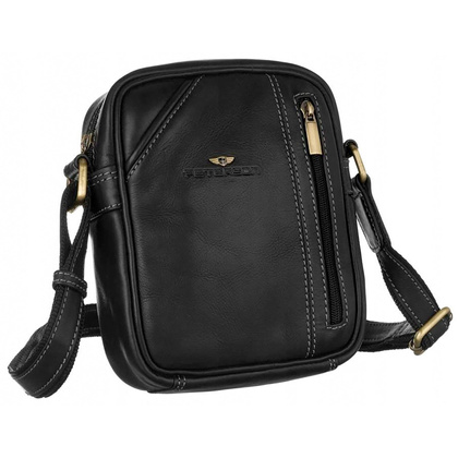 Skorzana saszetka listonoszka meska na ramie