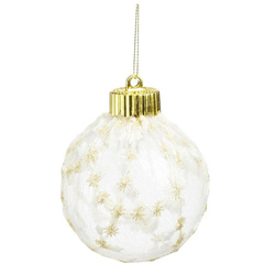 BOMBKA PLASTIKOWA BEZPIECZNA 8CM KORONKOWE ZDOBIENIE GWIAZDKI MICA