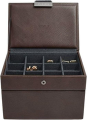 Pudełko na spinki i zegarki Stackers brązowo-szare