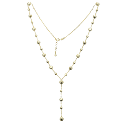 MINET Elegancki pozłacany srebrny naszyjnik z kulkami