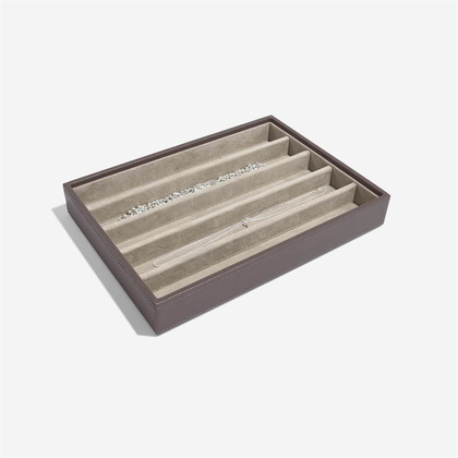 Szkatułka na biżuterię Stackers pięciokomorowa classic velvet szara