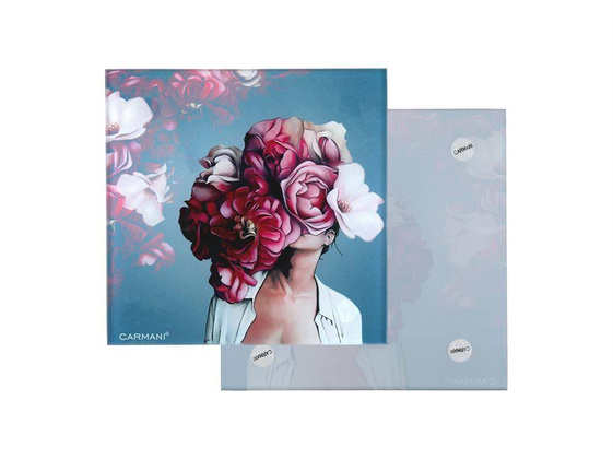 Podkładka szklana - Kwiaty na głowie, różowe (CARMANI)