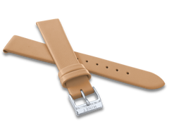 MINET Beżowy skórzany pasek ze srebrną klamrą - 16