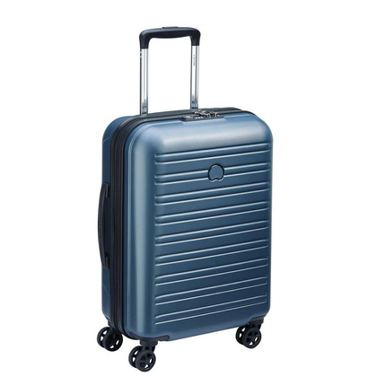 Delsey New Segur 2.0 Mała twarda niebieska walizka kabinowa na kółkach 55 cm