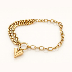 Bransoletka na rękę stal chirurgiczna pozłacana złotem BST1589