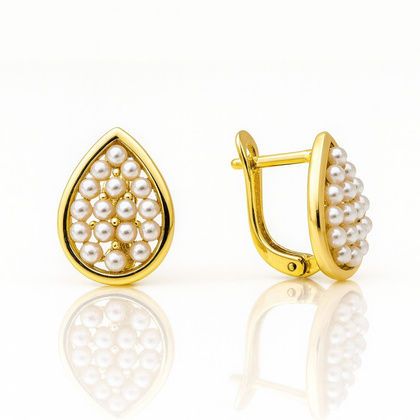 Kolczyki ze stali szlachetnej platerowane 14k złotem, zapięcie angielskie KST3432